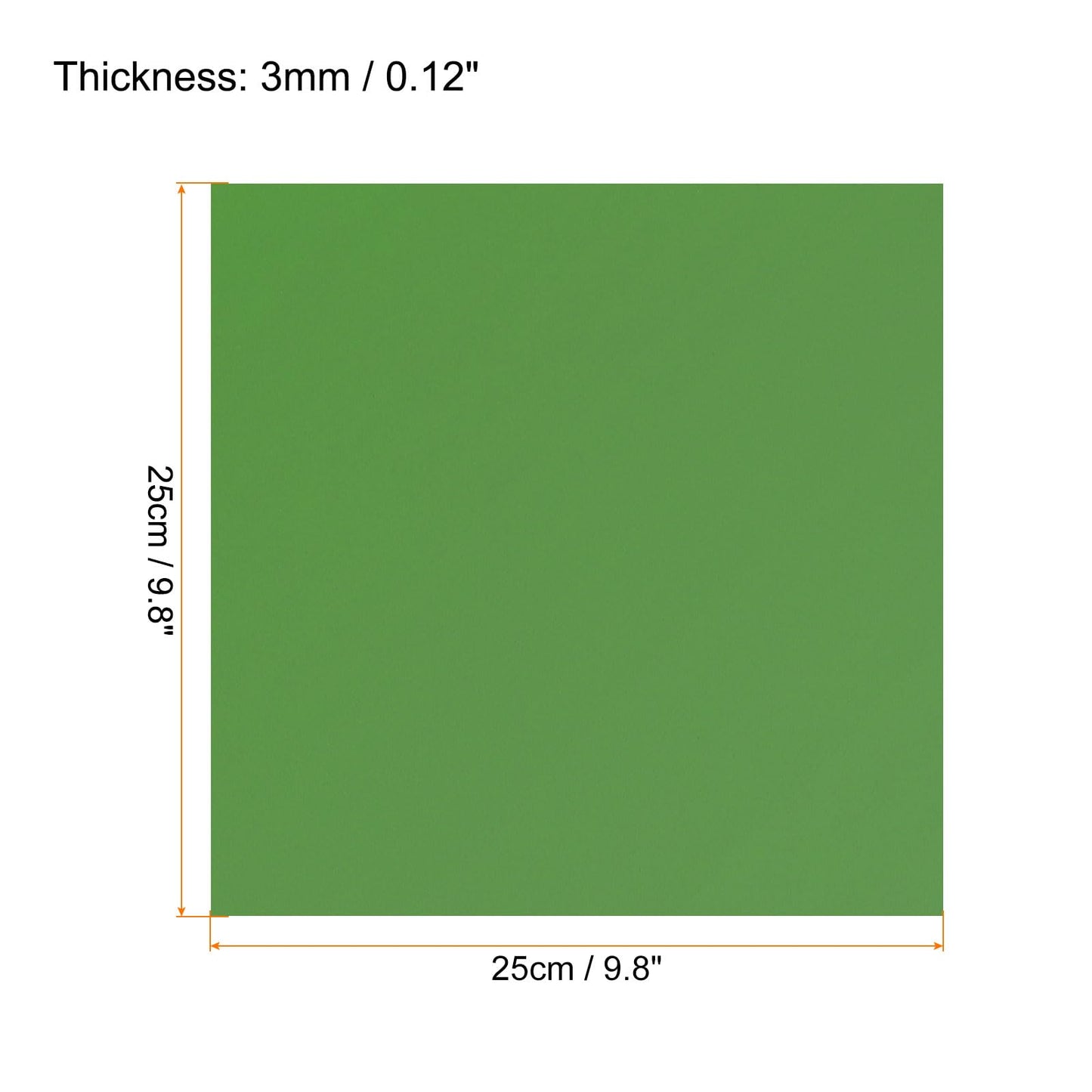 Rebower 6Pcs Foam Sheets Crafts Foam Arts Paper 10 x 10 x 1/8 Inch [for Crafts Project, Scrapbooking, DIY, Party Handicraft, Costumes]-25cm x 25cm x 3mm / Green