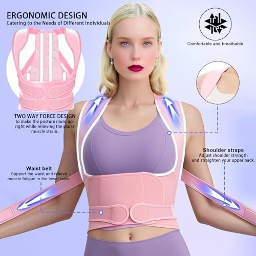Back Brace Posture Corrector for Women and Men,Adjustable Full Back Brace and Shoulder Straightener,for Back Pain Relief,Hunchback Correction,Scoliosis,Posture Trainer