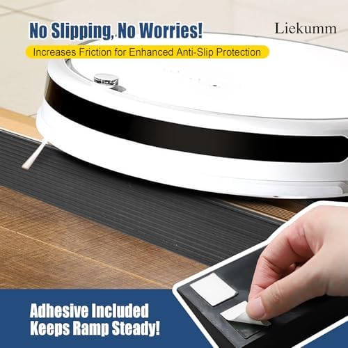 LIEKUMM 3/4" Rise Rubber Threshold Ramp – 1500 lbs Load Capacity Non-Slip Ramp for Doorways, Cuttable Rubber Ramp with Adhesive, Indoor Outdoor Wheelchair Curb Ramp