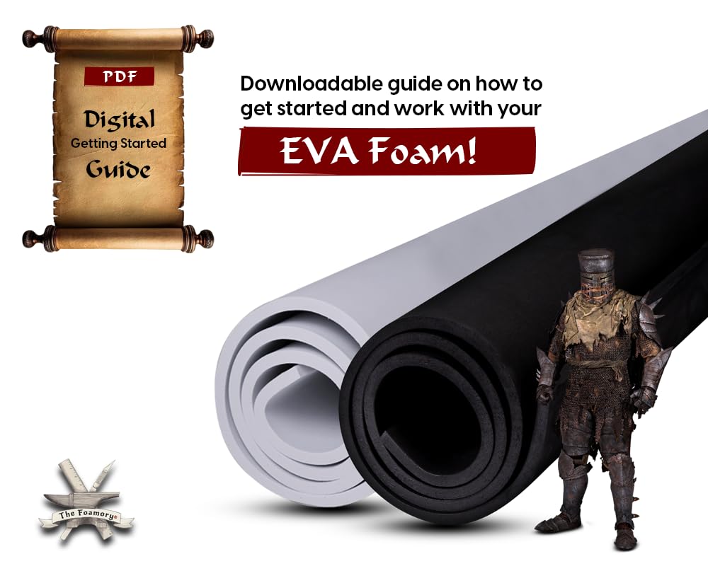Shape Retention EVA Cosplay Foam 5mm (1mm-10mm) 14x39 inch Black or White High Density EVA Foam Sheets. Premium 85 kg/m3 Heat Shape Material for DIY Convention or Halloween Costumes by The Foamory
