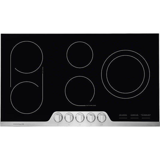 Frigidaire Professional 36 Inch Electric Range, Ceramic Glass Cooktop 5-Burner Flat with Stainless Steel Trim, FPEC3677RF