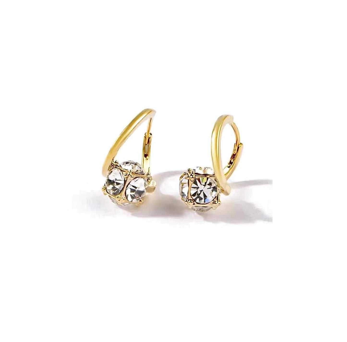 Lymphvity Lymphatic Germanium Earrings - Lymphatic Drainage Hoop Earrings with Cubic Zirconia - Gold Jewelry for Women