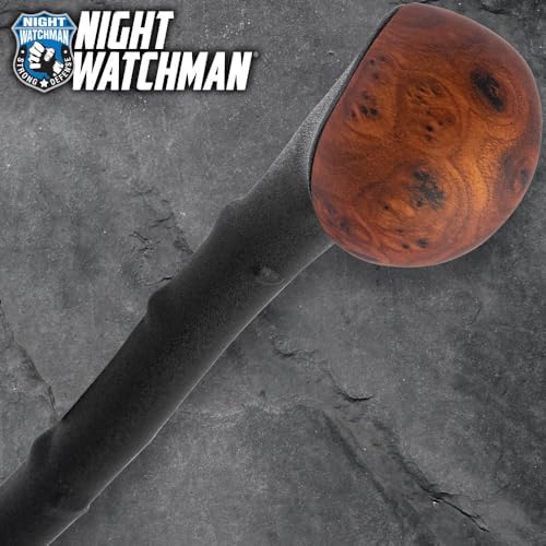 Night Watchman Blackthorn Shillelagh Cane | Traditional Walking Stick Design | Molded Polypropylene | Impact-Resistant Faux Wood Cap | 37 Inches Long