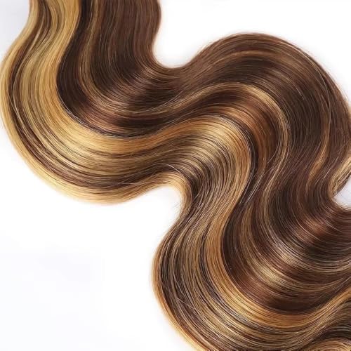 Human Braiding Hair P4/27 Body Wave Bulk Human Hair for Braiding No Weft 1 Bundle 100g 10A Brazilian Curly Human Hair Extensions for Boho Braids (22 Inch)