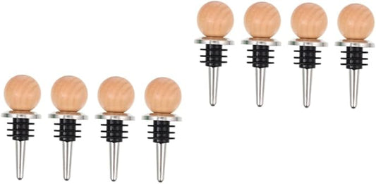 PRETYZOOM 8pcs Stainless Steel Wine Bottle Stopper Vacuum Sealed Stoppers for Wine and Oil Bottles and Reusable and Entertaining