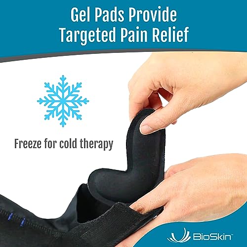 BioSkin Ankle Compression Brace with Gel Insert - Sprained Ankle, Post Injury Support Brace for Women and Men, Swollen Feet Relief, HSA or FSA Eligible (XSmall, Small)