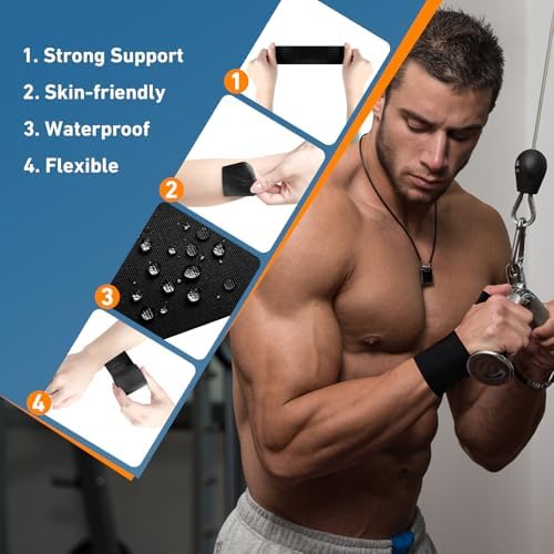 Precut Kinesiology Tape for Finger Valgus–12PCS KTQUICK Pain Relief Athletic Tape, Waterproof &Hypoallergenic Latex-Free, Elastic Breathable Long-Lasting Elbow Support Tape for Right(Black)