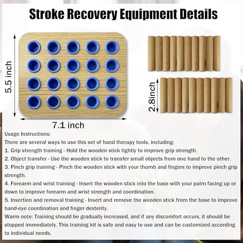 Stroke Training Equipment - Stroke Hand Exercise Tools Finger Arm Exercise Activities for Stroke Seniors Patient Elderly