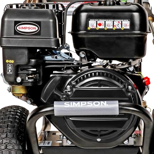Simpson 4400 PSI Gas Pressure Washer, 4.0 GPM Commercial Power Washer, Cold Water, 50' Hose, PowerShot, 49-State Compliant (PS60843) - Black