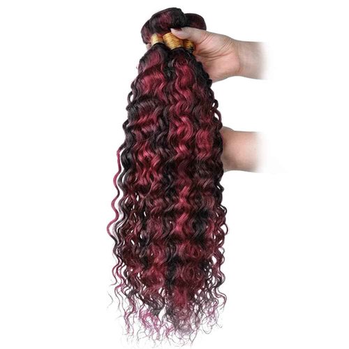 Habiliana Bundles Human Hair 18 20 22 Inch Jerry Curly Wave Burgundy P1B/99J Human Hair Bundles 11A Unprocessed Brazilian Virgin Quick Weave Hair Extensions for Black Women