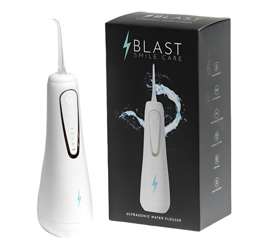 Blast Smile Care Cordless Water Flosser with 360° Rotating Tip for Easy Reach - Water Dental Flosser for Braces & Dental Care - Electric Water Flosser with USB Charger, Ideal for Travel & Everyday Use