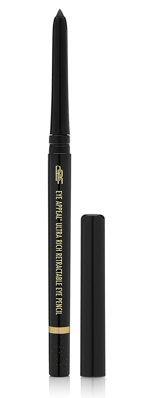 Black Radiance Eye Appeal Retractable Eyeliner Pencil, Long-Lasting, Smudge-Proof - Sparkling Black