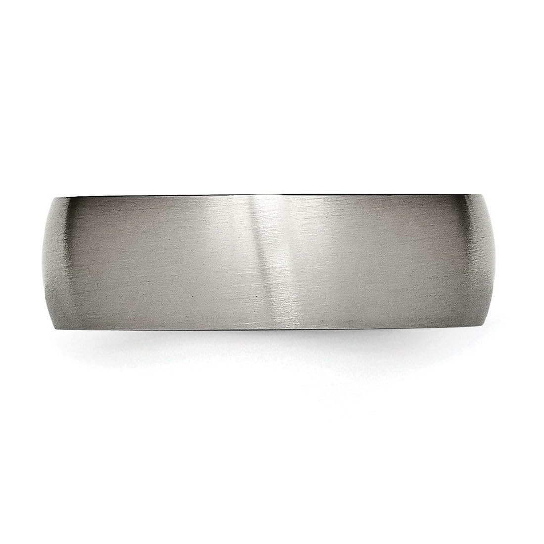 JewelryWeb Titanium Half Round 7mm Brushed Band Ring Size 10 Ring for Women and Men