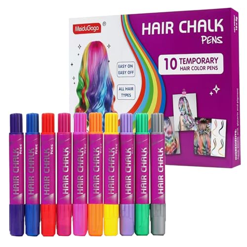 Girl Gifts Hair Chalk£¬10 Color Temporary Kits Low stimulation Washable Hair Dye Colourful Pens.for Makeup Toy Kids Ages 6-13 Years Old£¬Birthday Gifts Halloween Christmas & Festival Party