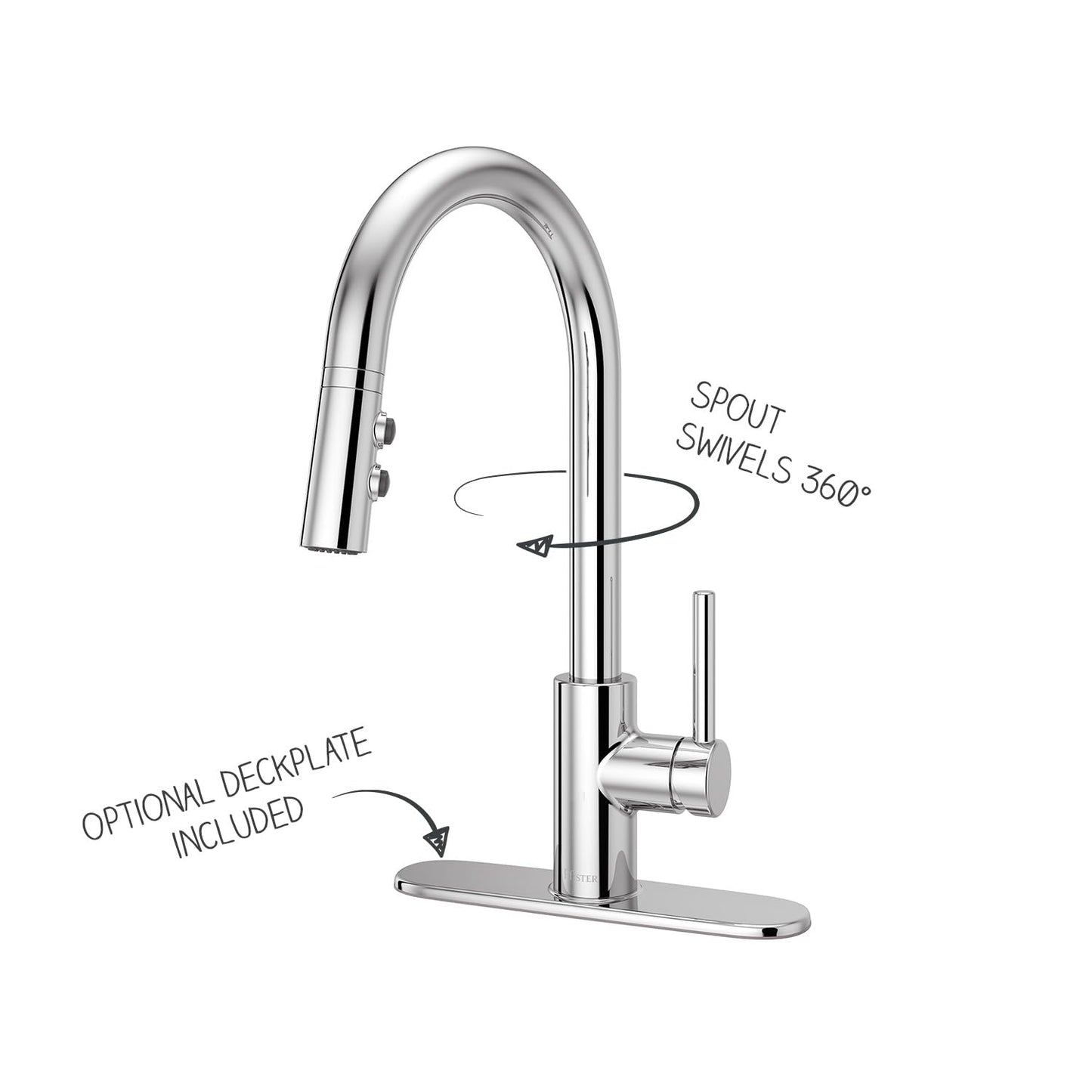 Pfister Stellen Kitchen Faucet with Pull Down Sprayer, Single Handle, High Arc, Polished Chrome Finish, LG529SAC