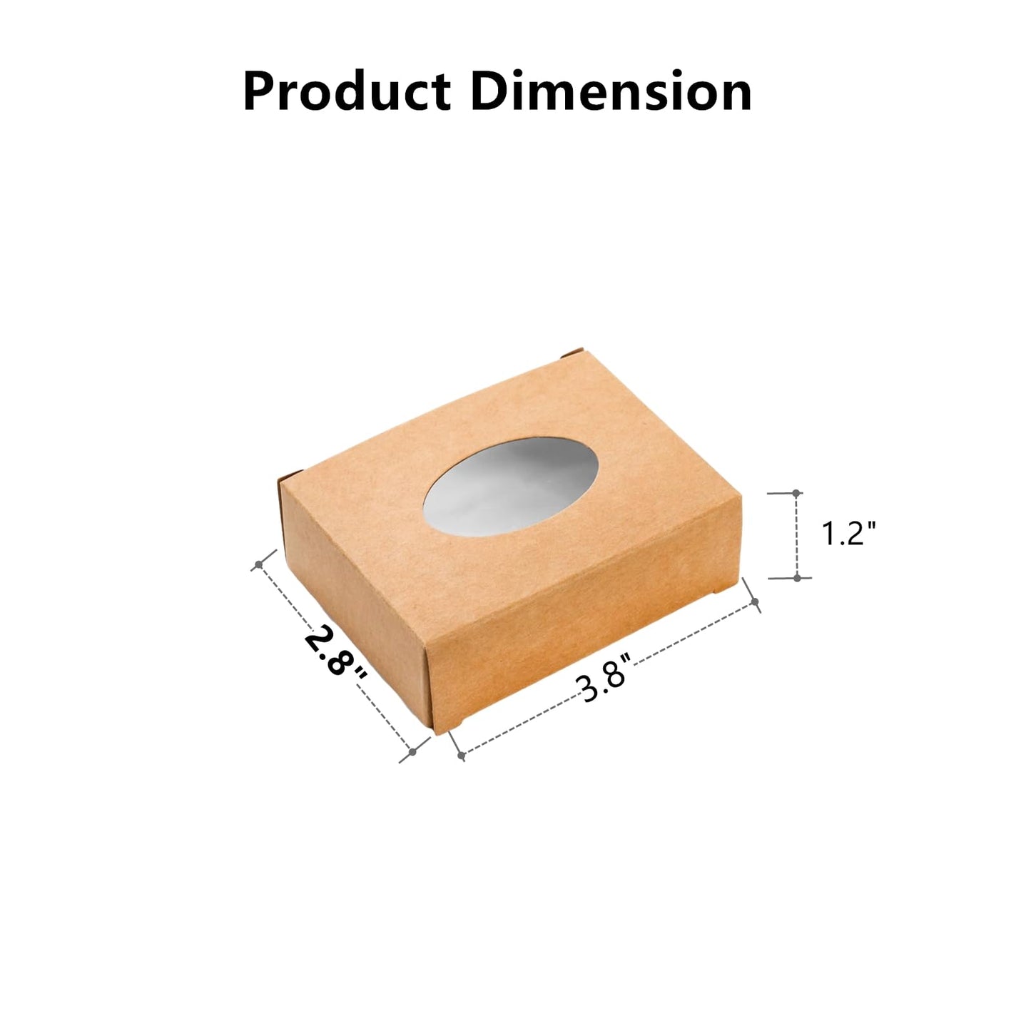 Zentriqlla 120 Pack Paper Soap Boxes, Kraft Treat Box with Window, Favor Packaging Boxes for Wedding, Birthday, Party, Homemade Bakery Candy Party Treats, Easy to Assemble
