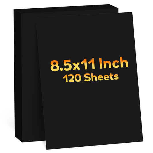 120 Sheets Black Cardstock 8.5 x 11 Construction Paper, 200GSM Card Stock Black Paper Cardstock for Invitations, Art, Drawing, Menus, DIY Cards, Tags, Cards Making, Craft, Certificate, Office Printing