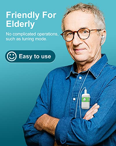 Hearing Aids For Seniors[2024 New Version]-Rechargeable With Noise Cancelling Hearing Amplifier Pocket Talker Hearing Loss, HOLFENRY JKS60E Pocket Hearing Aids Gift For Mother/Father,For Two Ear