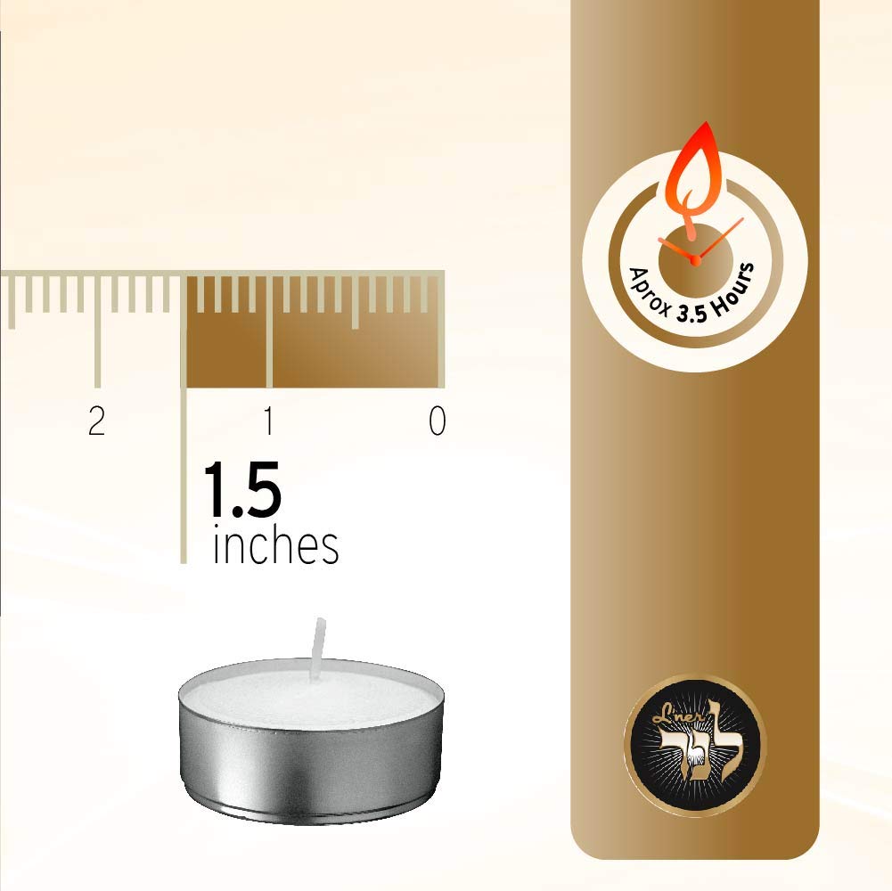 L'ner Tea Light Candles – Set of 200 Unscented Tea Lights – Burns Aprx. 4 Hours – Party & Ambience Candles – Restaurant Decorations