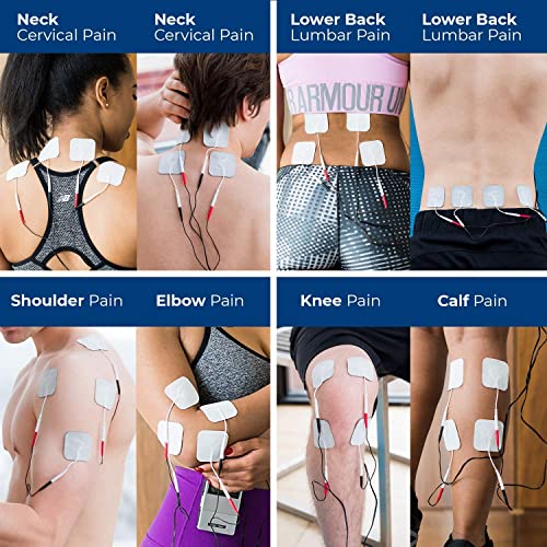 TENS 7000 Official TENS Unit Electrode Pads - 16 Pack, Includes Electrode Carrying Case, Premium Quality OTC TENS Unit Replacement Pads, 2" X 2" - Compatible with Most TENS Machines
