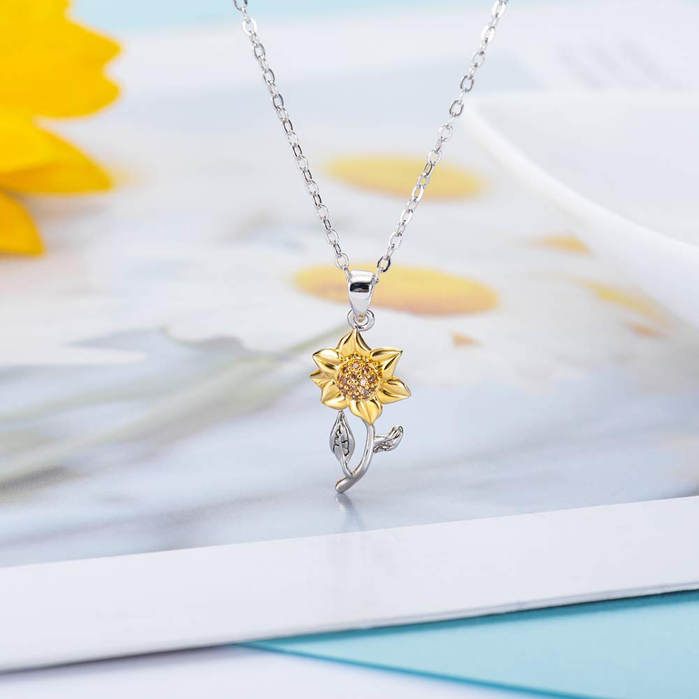 Tarsus Daughter Necklace, Daughter Gifts from Mom Mother's day Christmas Gift Sunflower Jewerly Birthday to My Daughter Valentines Necklaces for Teen