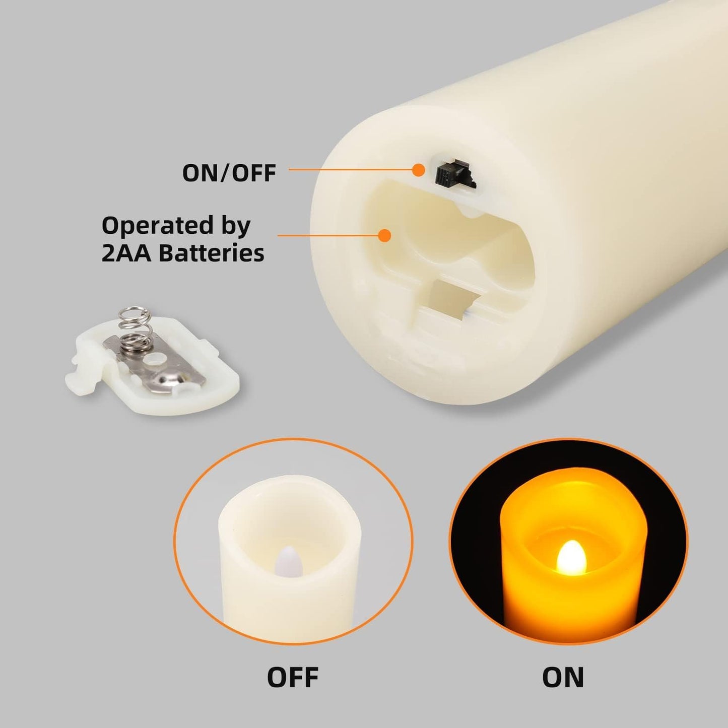 Hanzim Flameless Flickering Battery Operated Candles D2.2''*H4 5" 6"" 7"" 8"" 9"" Set of 9 Ivory Real Wax Pillar LED Candles with 10-Key Remote and Cycling 24 Hours Timer (Ivory)"