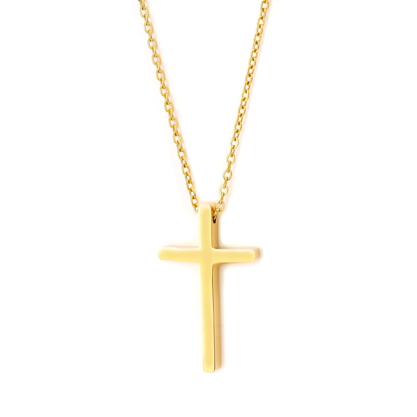 MAIKERDER 14K Gold Plated Cross Necklaces for Women Minimalist Gold Cross Chain Pendant Necklace for Women Non Tarnish 16 Inches