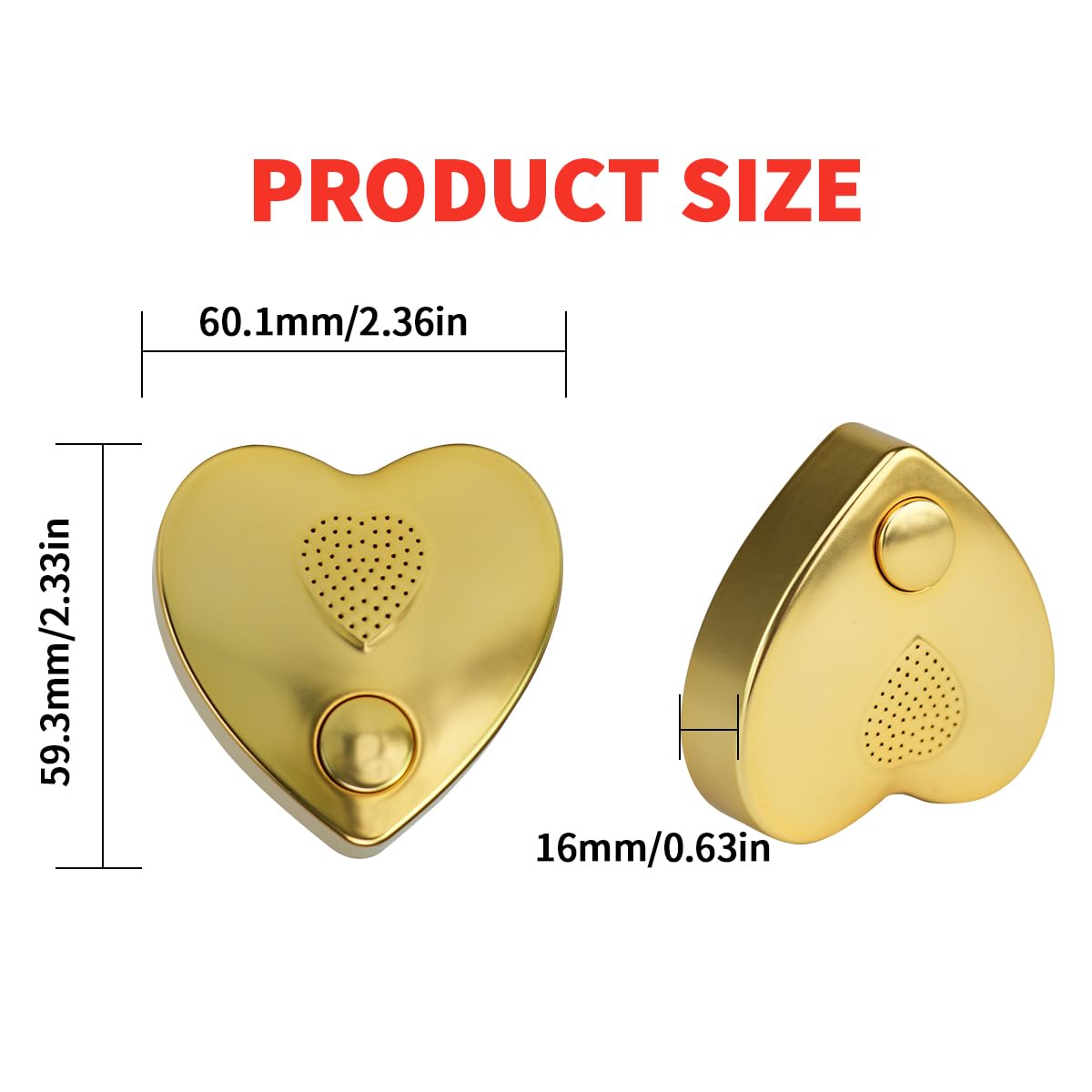 350s Voice Box Recordable Presents Button Sound Box for Stuffed Animals, Voice Recorder for Mother's Day Valentine Christmas Plush Toy,Manual DIY Creative Sound Present for Boys Girls (Gold)