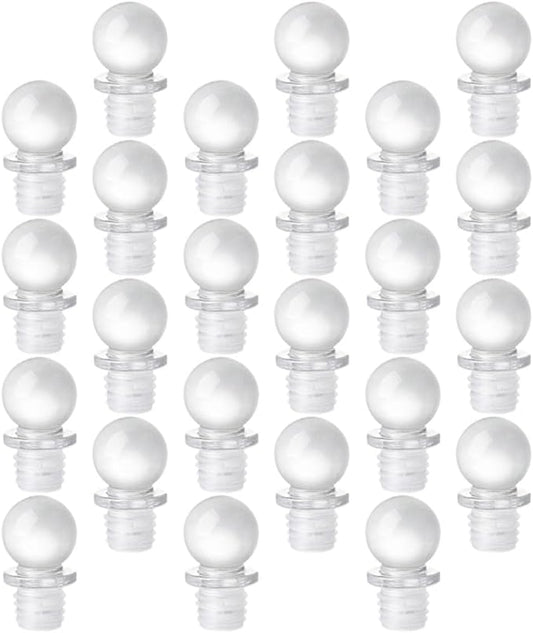 BESPORTBLE 24Pcs Glass Ball Wine Bottle Stoppers Decorative Glass Wine Stopper for Liquor Bottles Portable Reusable Sealers for Home Bar Kitchen Use