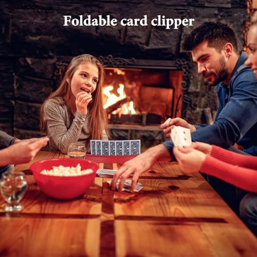 4 Pack Card Holders for Playing Cards,Double Layered Stackable Storage Game Card Tray for Arthritis Patients -Playing Card Rack for Kids Adults Seniors(4 Colors)
