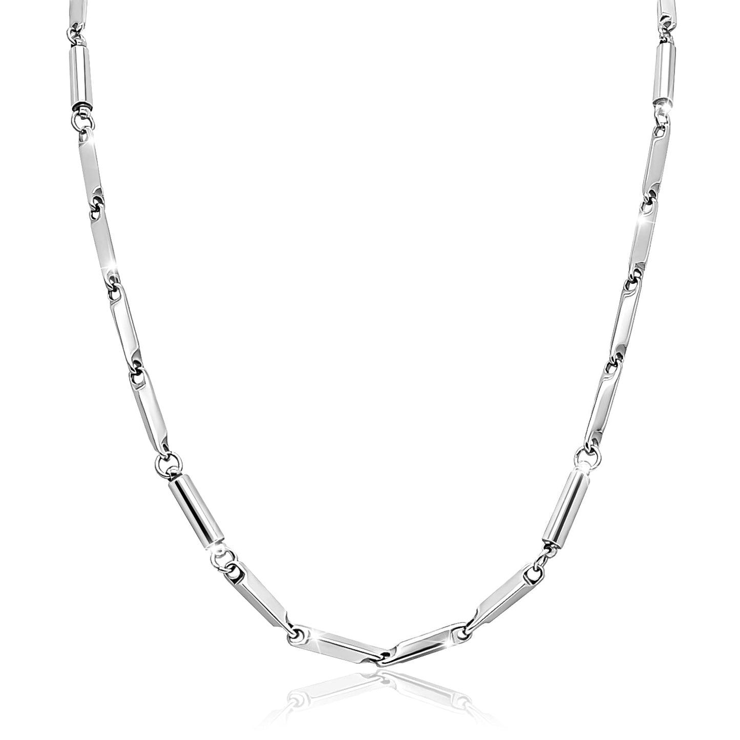 JEROOT Titanium Steel Magnetic Necklace for Women Men Unisex, 6 Ultra Strength Column Magnetic Necklace for Neck Shoulder and Back, Necklace with Jewelry Gift Box