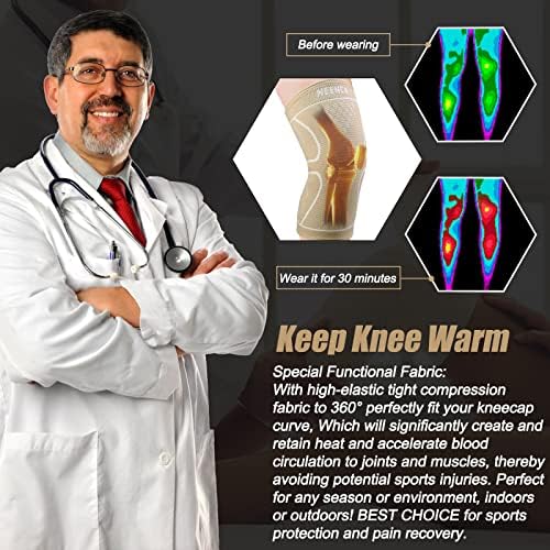 NEENCA Knee Braces for Knee Pain Women & Men -2 Pack Knee Sleeves for Knee Pain Set, Knee Brace Compression Sleeves, Knee Support for Sports, Running, Meniscus Tear, ACL, PCL, Arthritis Pain Relief...