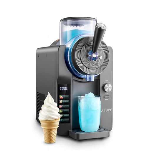 ABUKE Frozen Drink Machine - Digital Slushie Maker with Multiple Modes, Ice Cream, Milkshake & Smoothie, 68oz Capacity, Self-Cleaning, Gray