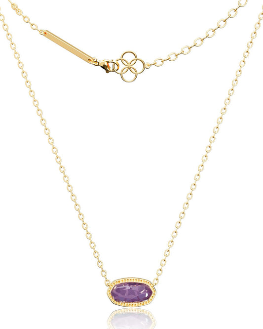 AICase 18K Gold Plated Pendant Necklace for Women, Fashion Jewelry, Anniversary & Birthday Gifts, Purple