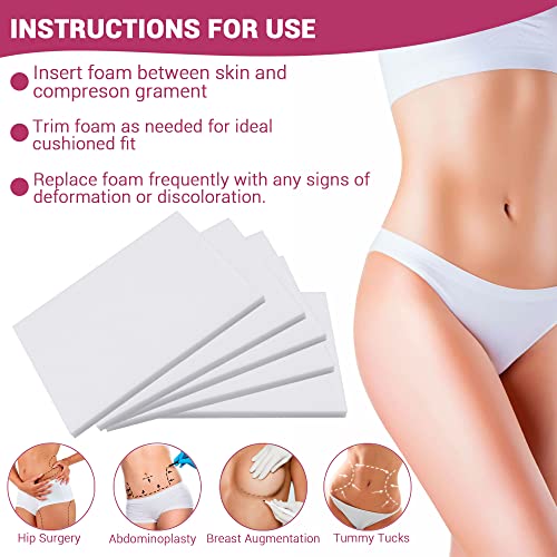 Ms.Medic [5 Pack] Lipo Foam Ab Board for all types of Compression Garments to help Post Surgery Liposuction, Tummy Tucks, Arm &Thigh Lipo, & BBL