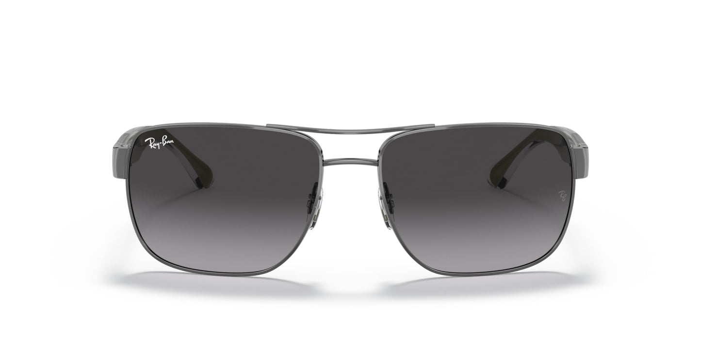 Ray-Ban Mens RB3530 Square Sunglasses, Gunmetal/Light Grey Gradient Dark Grey, 58 mm