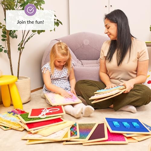 Sensory Wall Panel for Kids | Textured Tiles Sensory | Sensory Wall Pads for Play & Learning | Sensory Mats for Toddlers & Classrooms | Wall Padding for Kids Playroom | Sensory Wall 24 Pack