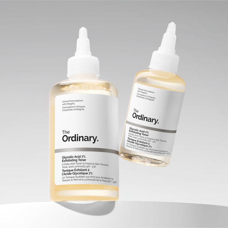 The Ordinary Glycolic Acid 7% Exfoliating Toner, Brightening and Smoothing Daily Toner for More Even-Looking Skin Tone, 3.4 Fl Oz (Pack of 2)