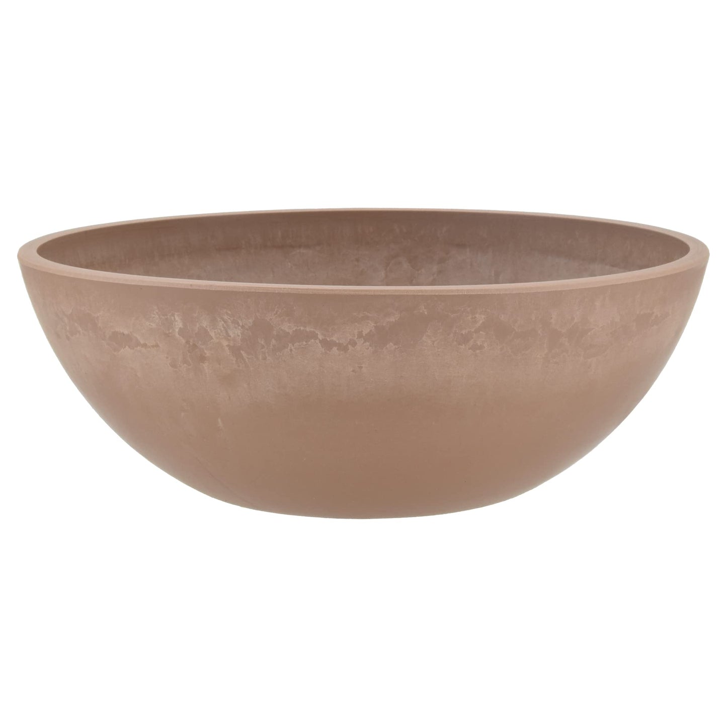PSW Pot Collection M30TP 12-inch Plastic/Stone/Wood Composite Low Bowl Planter â No Drainage Hole (Drillable), Shallow Indoor/Outer Pot for Succulents, Bonsai, Fairy Gardens, Herbs, Taupe