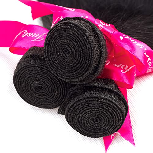 Subella Brazilian Straight Hair 3 Bundles Grade 10A Virgin Brazilian Straight Human Hair Bundles Weave Natural Black Color (18 20 20inch)