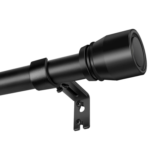 1” Diameter Curtain Rods Itself is 30 to 144 inch 1 Pack Fit 30-142 inch, 66 to 120 inch Window with Heavy Duty Adjustable Rod Matte Black Splicing Metal Extra Long Curtain Rod for Windows