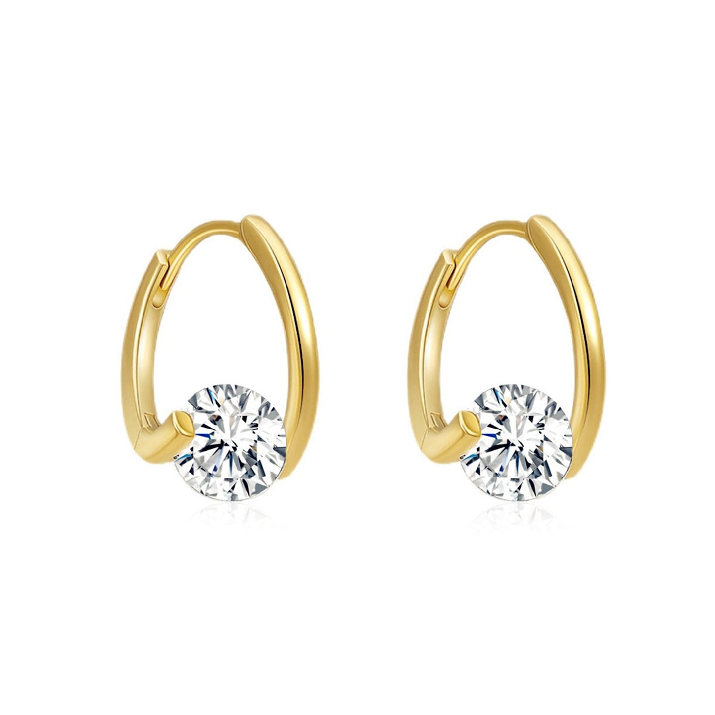 Lymphvity Germanium Crystal Ball Hoop Earrings Gold Silver Plated Unique Colorful Ball Sparkle Rhinestone CZ Lucky Round Circle Dangle Hoop Earrings for Women Minimalist Lymphatic Drainage Jewelry Gifts (Gold)