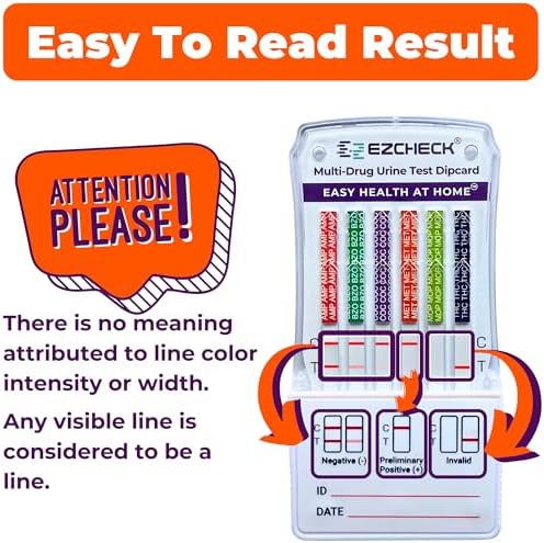 [25 Pack] EZCHECK® 6-Panel Drug Test - at-Home Rapid Urine Screening Kit for 6 Most Used Drugs: (THC-Marijuana, BZO-Benzos, MET-Meth, OPI/MOP-Opiates, AMP-Amphetamine, COC) - FSA/HSA Eligible