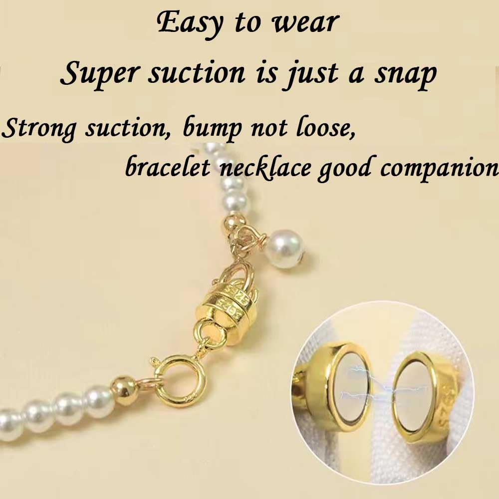 925 Silver Magnetic Necklace Clasps, Magnetic Necklace Clasps and Closures for Bracelet Necklace Extender (8pcs Silver)