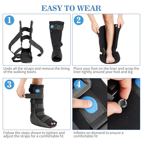 Medibot Air Cam Walker Tall Fracture Boot, Medical Recovery Walking Boot for Broken Foot, Sprained Ankle, Fractures, Adjustable Air Bladders, Universal Fit for Men & Women, Left or Right Foot(X-Large)