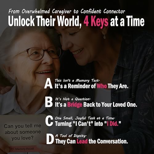 Conversation Cards for Dementia - 240 Conversation Starter Cards for Alzheimer's Patients | A Bridge to Meaningful Conversation & Joy for Caregivers | Thoughtful Memory Care Gift
