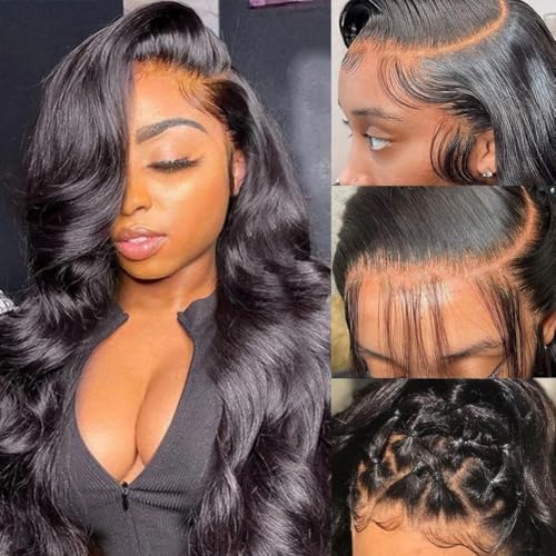 250% Density 13x6 Body Wave Lace Front Wigs Human Hair HD Transparent full frontal lace wigs human hair 13x6 for Women Glueless Wigs Human Hair with Baby Hair