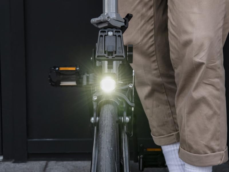 Brompton Front USB Rechargeable Bike Light – 500 Lumens | Handlebar Mount | Lithium Battery | Black