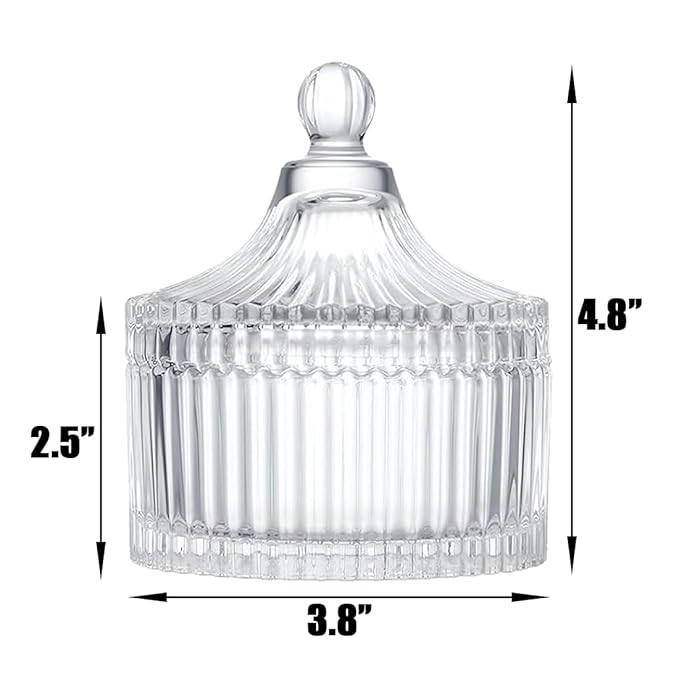 Ultra Soft Powder Puff and Container 3.3" High Density Velvet Dusting Washable Reusable Powder Puff,Bathroom Dressing Table Cotton Swab Storage Jar(Clear)