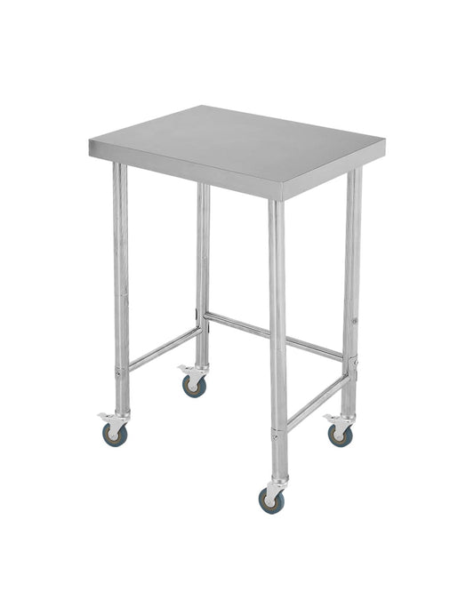 18X24x35 Inch Stainless Steel Table, NSF Heavy Duty Worktable with Open Base & Casters, Rust-Resistant Utility Prep Table for Kitchen, Restaurant, Garage, Indoor/Outdoor